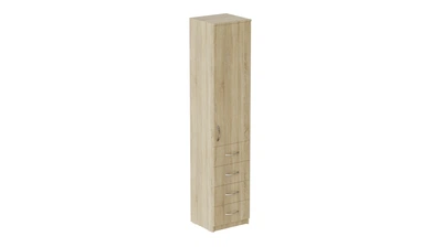 Пенал Анжело Ferrum-decor на 3 полки с дверью и 4 ящиками 1900x400x380 ДСП Дуб Сонома 16 мм (ANG1038)