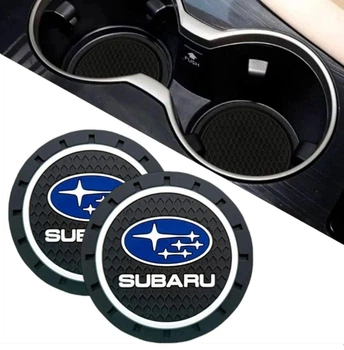 Коврик антискользящий в подстаканник с логотипом SUBARU (2 шт)