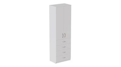 Шкаф Анжело Ferrum-decor на 3 полок с 2 дверями и 4 ящика 1900x600x380 ДСП Белый 16 мм (ANG2021)