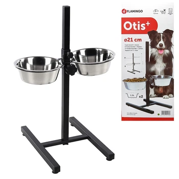 Миски для собак на штативе, нержавейка, S, 2х1,5л Flamingo H-Stand With Dishes (1030081)