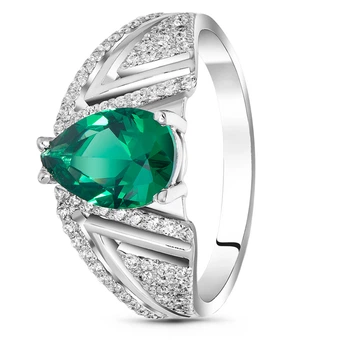 Серебряное кольцо с изумрудом нано Мистика К1188НИ 16.5р.