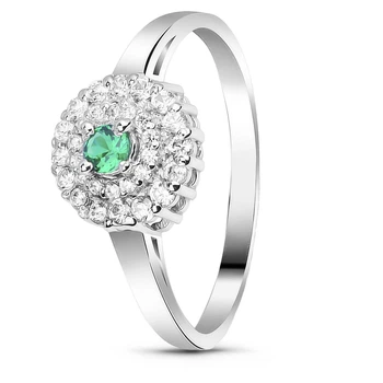 Серебряное кольцо с изумрудом нано Поляна К2093НИ 16.5р.