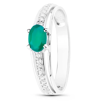 Серебряное кольцо с агатом Связь ПДК81АГ 17.5р.
