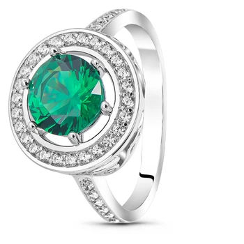 Серебряное кольцо с изумрудом нано Марсель АК004НИ 19.5р.