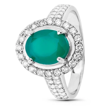 Серебряное кольцо с агатом Маргарет ПДК13АГ 17.5р.
