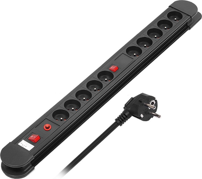 Удлинитель Maclean Energy 10 гнезд 1.5 м Black (5901549689570)