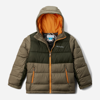 Kurtka młodzieżowa chłopięca zimowa Columbia Pike Lake II Hooded Jacket 2050351398 141-149 cm (M) Oliwkowa (195981080216)