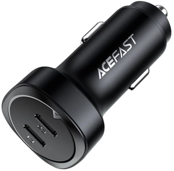 Автомобільний зарядний пристрій Acefast B2 72W 2xUSB-C Black (6974316280361)