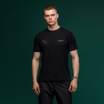 Футболка Basic Military Ukrarmor T-Shirt. Авдеевка. Топографическая карта. Черный S