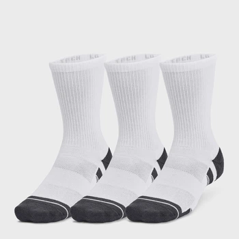 Набор мужских носков высоких Under Armour UA Performance Tech 3pk Crew 1379512-100 M 3 пары Белый (196883986750)