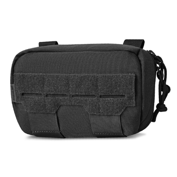 Нагрудний адмін підсумок. Ukrarmor Cordura 500D. Кріплення Molle. Чорний 18×10×3 см