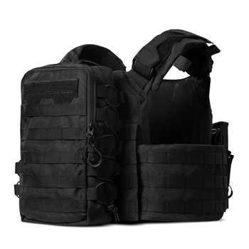 Тактический рюкзак на Ukrarmor 10 л. Крепление Molle. Cordura 1000D. Черный 30 x 20 x 8 см