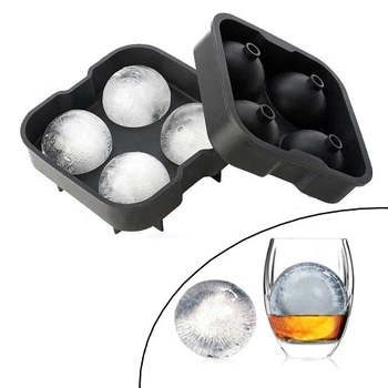 Форма силиконовая для льда Шарики 4 ячейки 4.5см двойная Ice Ball для напитков