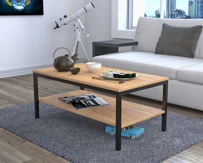 Журнальний столик L-1 Loft Design Дуб Крафт золотий