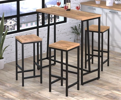 Барный стол BS-110 Loft Design Дуб Крафт золотой