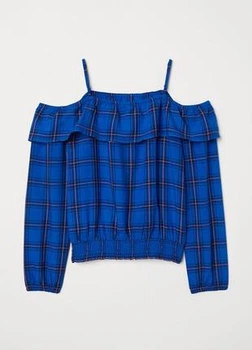 Блуза H&M з відкритими плечима дівчинці 170 на 13-14 років Синя