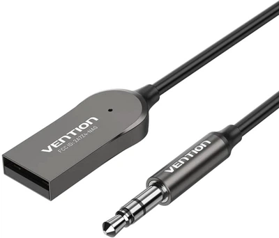 Bluetooth-ресивер Vention AUX TRS 3.5мм USB Bluetooth 5.0 Coiled Cable 1.5M Gray Zinc Alloy (NAGHG)