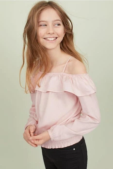 Блуза H&M з відкритими плечима дівчинці 170 на 13-14 років рожева