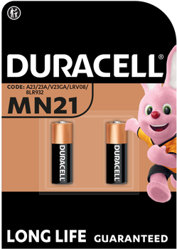 Специализированная щелочная батарейка Duracell MN21 12V, (A23 / 23A / V23GA / LRV08 / 8LR932), 2 шт. (5000394071117)