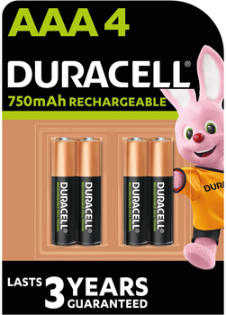 Аккумулятор Duracell Recharge AAA 750 mAh 4 шт (5005004)(5000394045019)