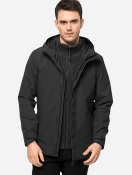 Kurtka przejściowa męska z kapturem Jack Wolfskin Altenberg 3In1 Jkt M A61864_6000 S Czarna (4064886306881)