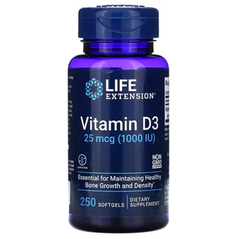 Вітаміни та мінерали Life Extension Vitamin D3 1000 IU, 250 капсул