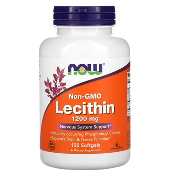 Натуральна добавка NOW Lecithin 1200 mg, 100 капсул