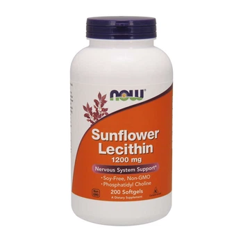 Натуральная добавка NOW Sunflower Lecithin 1200 mg, 200 капсул