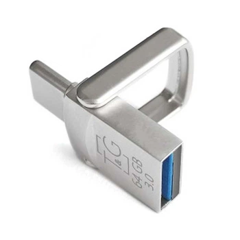 Флешка USB Flash Drive T&G 104 с USB-Type-C 3.0 64Gb в стальном корпусе.