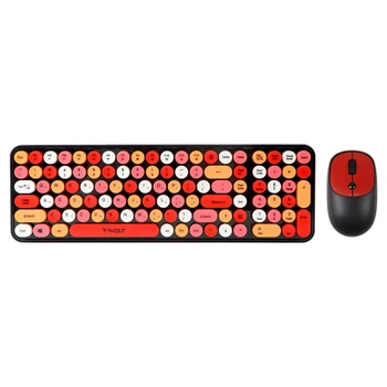 Беспроводной комплект клавиатура и мышь twolf tf350 colorful черный красный цвет