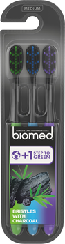 Набор комплексных зубных щеток BioMed Black средние 3 шт (7640168935573)