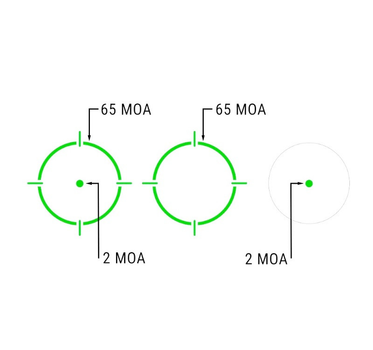 Приціл коліматорний Holosun AEMS GR 221301 точка 2 MOA + коло 65 МОА (Green), H 1.63in, Solar