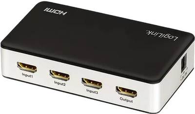 Комутатор LogiLink 3 x HDMI 4K 30 Гц з пультом дистанційного керування (4052792062410)