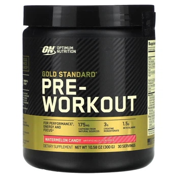 Формула с оксидом азота Optimum Nutrition, Gold Standard Pre-Workout, арбузные конфеты, 10,58 унции (300 г) (11966729)