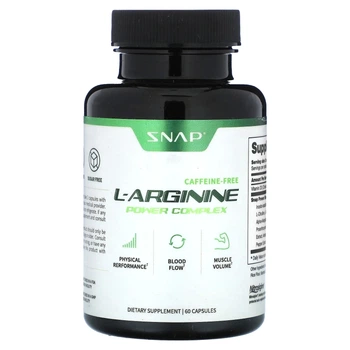 Формула с оксидом азота Snap Supplements, L-Arginine, Caffeine-Free, 60 Capsules (11966803)
