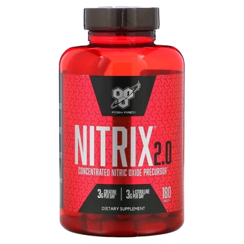 Формула с оксидом азота BSN, Nitrix 2.0, Concentrated Nitric Oxide Precursor, 180 Tablets (11966733)