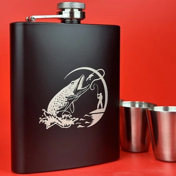 Набор подарочный фляга с рюмками VexShop 7oz подарок мужчине, 4 рюмки и фляга (61145-14)