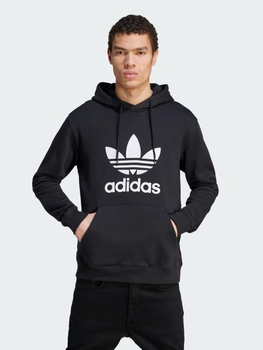 Bluza męska z kapturem z nadrukiem adidas Adicolor Classics Trefoil IM4489 L Czarna (4066761443216)