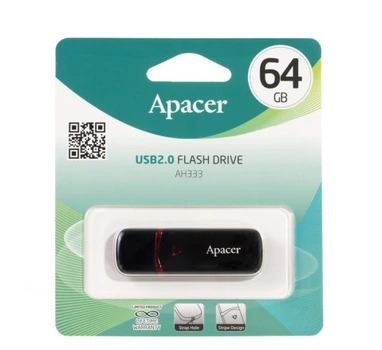 Флешка Apacer 64 Гб Черная (AP64GAH333B-1)