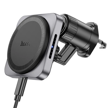 Держатель HOCO Speed magnetic wireless fast charging Car holder HW15 (air outlet) |15W, 4.5-7"| черный