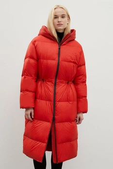 Длинный женский пуховик oversize Finn Flare FWC11084-305 красный XL