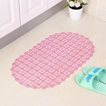 Силіконовий килимок для ванної антиковзкий. Рожевий (076h-pink)