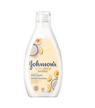 Релаксний гель для душу Johnson's Vita-Rich Смузі з йогуртом, кокосом і екстрактом персика 750 мл (3574661387239)