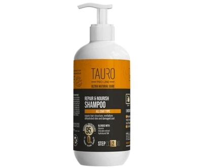 Шампунь відновлення та живлення для шкіри та шерсті собак і котів Tauro Pro Line Ultra Natural Care Repair and Nourish 400 мл (TPL63602)