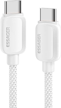 Кабель Essager Breeze USB Cable Type C to Type C 2 м White 100W (EXCTT1-WLA02-P)