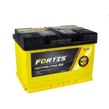 Батарея аккумуляторная FORTIS 12В 75Ач 720A(EN) R+(FRT7500L) пр-во FORTIS