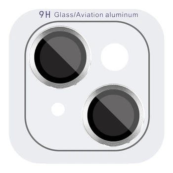 Защитное стекло Epik Metal Classic на камеру (в упак.) для Apple iPhone 15 (6.1") / 15 Plus (6.7") Серебряный / Silver