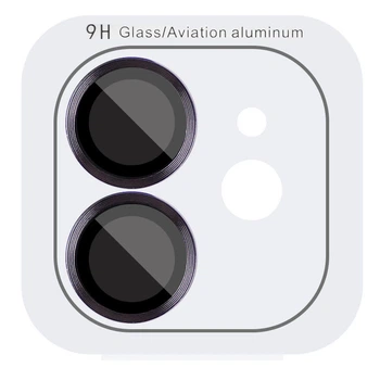 Защитное стекло Epik Metal Classic на камеру (в упак.) для Apple iPhone 12 / 12 mini / 11 Черный / Black