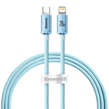 Дата кабель Baseus Crystal Shine Series Type-C to Lightning 20W (1.2m) (CAJY00020) Sky Blue