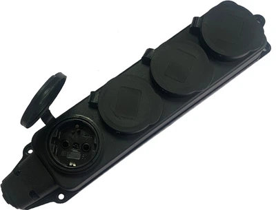 Розетка четырехместная с защитными крышками ElectrO 16A 4х2P+PE, 250В, IP44 (S02DW4)
